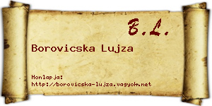 Borovicska Lujza névjegykártya